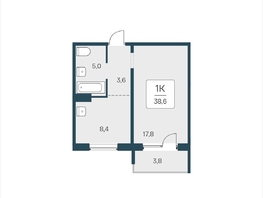 Продается 1-комнатная квартира ЖК Цветной бульвар, дом 4 сек 2, 38.6  м², 4550000 рублей