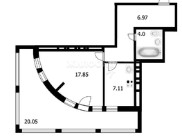 Продается 1-комнатная квартира Красина ул, 38.93  м², 4450000 рублей