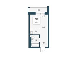 Продается Студия ЖК Расцветай на Кропоткина, дом 1, 28.9  м², 5200000 рублей