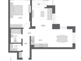 Продается 2-комнатная квартира ЖК ОСКАР, дом 2, 63.5  м², 10750000 рублей