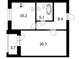 Продается 1-комнатная квартира Владимировская ул, 44.7  м², 6900000 рублей