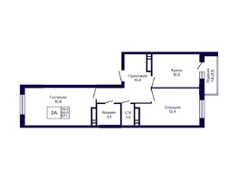 Продается 2-комнатная квартира ЖК Новые Матрешки, дом 2 б/с 1,2, 57.1  м², 5900000 рублей