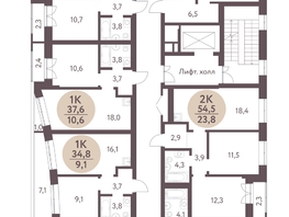 Продается 2-комнатная квартира ЖК Зеленый город, дом 1, 62.7  м², 8221900 рублей