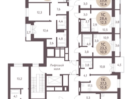 Продается 3-комнатная квартира ЖК Зеленый город, дом 1, 66.3  м², 7729600 рублей