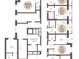 Продается 3-комнатная квартира ЖК Зеленый город, дом 1, 78.7  м², 8818200 рублей