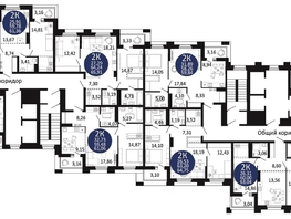 Продается 2-комнатная квартира ЖК Первый на Рябиновой, 61.52  м², 7665400 рублей