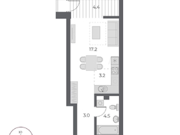 Продается Студия ЖК ОСКАР, дом 1, 32.2  м², 7450000 рублей