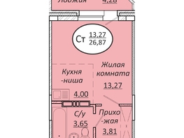 Продается Студия ЖК Пролетарский, 26.87  м², 3869280 рублей