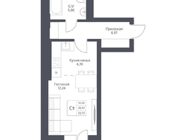 Продается Студия ЖК Актив, 33.73  м², 6100000 рублей