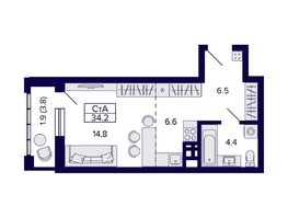 Продается Студия ЖК Grando (Грандо), 34.2  м², 6850000 рублей