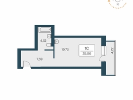 Продается Студия ЖК Расцветай на Кропоткина, дом 1, 28.9  м², 5200000 рублей