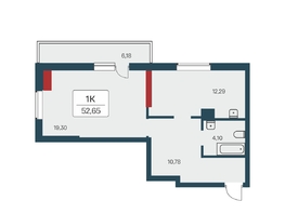 Продается 1-комнатная квартира ЖК Расцветай на Зорге, дом 1 , 53.6  м², 5100000 рублей