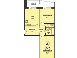 Продается 2-комнатная квартира ЖК Династия, дом 903, 65.2  м², 7220000 рублей