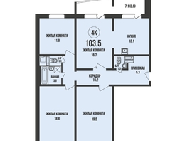 Продается 4-комнатная квартира ЖК Династия, дом 905, 103.5  м², 10000000 рублей