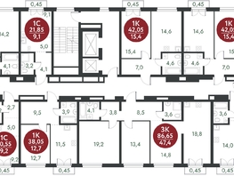 Продается 1-комнатная квартира ЖК Скандинавские кварталы, дом 1, 42.05  м², 5871700 рублей