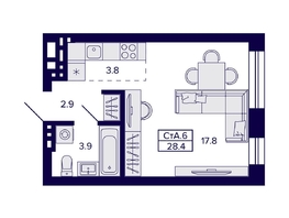 Продается Студия ЖК Сподвижники, 28.4  м², 4550000 рублей