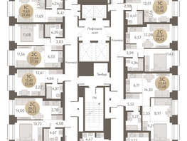 Продается 3-комнатная квартира ЖК Urban-peaks (Городские вершины), 72.72  м², 9340900 рублей