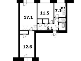 Продается 3-комнатная квартира Московская ул, 60  м², 4900000 рублей