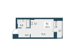 Продается Студия ЖК Расцветай на Красном, дом 5, 28  м², 6400000 рублей