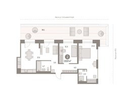 Продается 2-комнатная квартира ЖК Европейский берег, дом 43-2, 111.82  м², 15590000 рублей