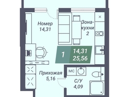 Продается Студия АК Voroshilov (Ворошилов), 25.56  м², 3373920 рублей