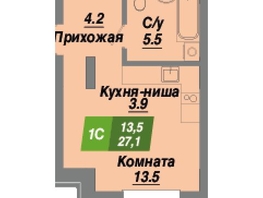 Продается Студия ЖК Калининский квартал, дом 1, 27.1  м², 4607000 рублей