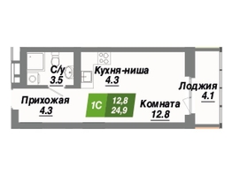 Продается Студия ЖК Калининский квартал, дом 2, 24.9  м², 4233000 рублей