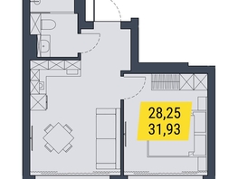 Продается 1-комнатная квартира АК Land Lord (Ленд Лорд), 31.52  м², 6934400 рублей