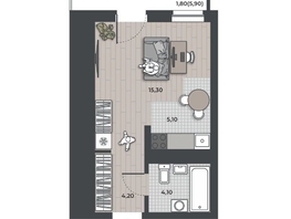 Продается Студия ЖК ДНК, 28.7  м&sup2;, 4954650 рублей