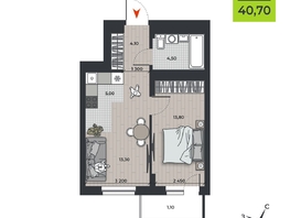 Продается 2-комнатная квартира ЖК ДНК, 40.7  м&sup2;, 6568300 рублей
