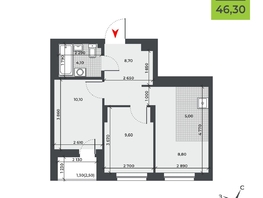 Продается 3-комнатная квартира ЖК ДНК, 46.3  м², 6775300 рублей