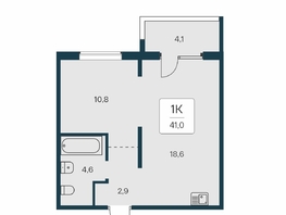 Продается 1-комнатная квартира ЖК Квартал на Игарской, дом 3 пан с1, 41  м², 5200000 рублей