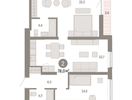 Продается 2-комнатная квартира ЖК Европейский берег, дом 49, 77.96  м², 12470000 рублей