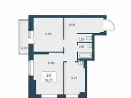 Продается 2-комнатная квартира ЖК Расцветай на Зорге, дом 2, 63.3  м², 6150000 рублей