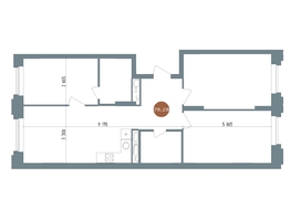 Продается 4-комнатная квартира ЖК 19/56 Кварталы Телецентра, сек 4, 78.28  м², 12260000 рублей