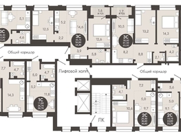 Продается 3-комнатная квартира ЖК Флагман Холл, 55.85  м², 8011700 рублей