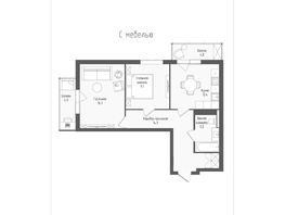 Продается 2-комнатная квартира ЖК Тетрис, корпус 1, 62 м², 9794250 рублей