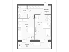 Продается 1-комнатная квартира ЖК Тетрис, корпус 2, 46.2  м&sup2;, 8001000 рублей