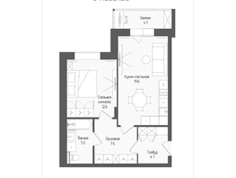 Продается 2-комнатная квартира ЖК Тетрис, корпус 2, 51.6 м², 8406550 рублей
