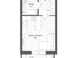 Продается Студия ЖК Тетрис, корпус 2, 29.3  м&sup2;, 6035933 рублей