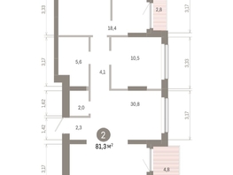 Продается 2-комнатная квартира ЖК Лебедевский квартал, дом 1, 81.3  м², 11780000 рублей