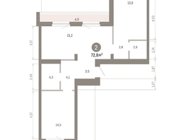 Продается 2-комнатная квартира ЖК Лебедевский квартал, д 1, 72.8  м&sup2;, 13820000 рублей