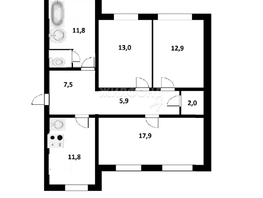 Продается 3-комнатная квартира Пригородный простор, 82.8  м², 9900000 рублей