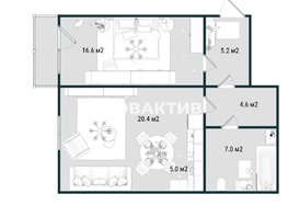 Продается 2-комнатная квартира Виктора Шевелева ул, 58.8 м², 4500000 рублей