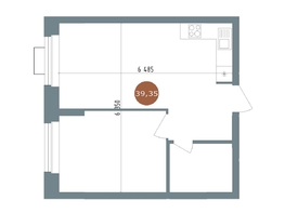 Продается 2-комнатная квартира ЖК 19/56 Кварталы Телецентра, сек 3, 39.35  м², 7060000 рублей