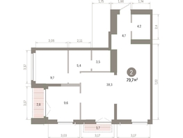 Продается 2-комнатная квартира ЖК Европейский берег, дом 45, 79.69  м&sup2;, 13740000 рублей