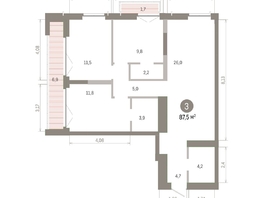 Продается 3-комнатная квартира ЖК Европейский берег, дом 45, 87.49  м&sup2;, 13880000 рублей