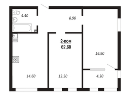 Продается 2-комнатная квартира ЖК ПАРК-квартал «Королёв», дом 3, 62.6  м², 9577800 рублей