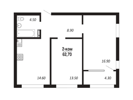 Продается 2-комнатная квартира ЖК ПАРК-квартал «Королёв», дом 2, 62.7  м², 9216900 рублей