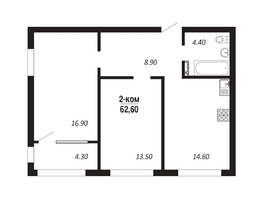 Продается 2-комнатная квартира ЖК ПАРК-квартал «Королёв», дом 2, 62.6  м², 9264800 рублей